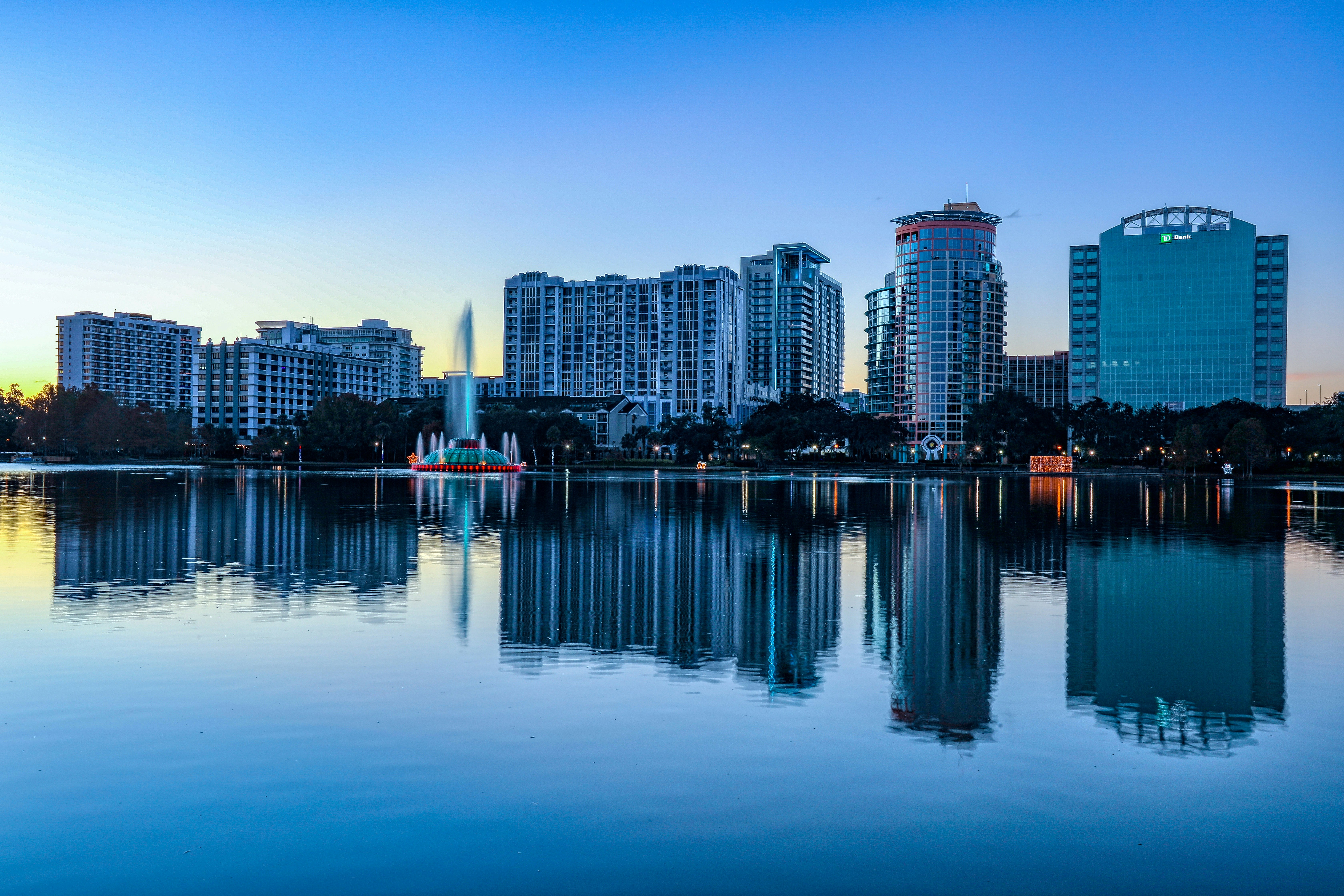 Orlando skyline at Lake Eola - co-living property management market guide